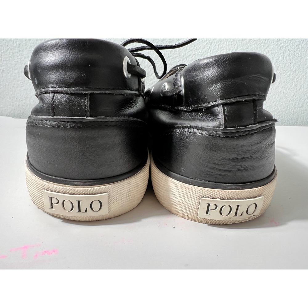 Polo Ralph Lauren Mens Size 12 D Sander Leather Casual Loafers Boat Black Shoes - Picture 8 of 13